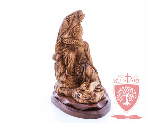 The Pieta on Mahogany Base, Museum Quality, 9"/ 23 cm height