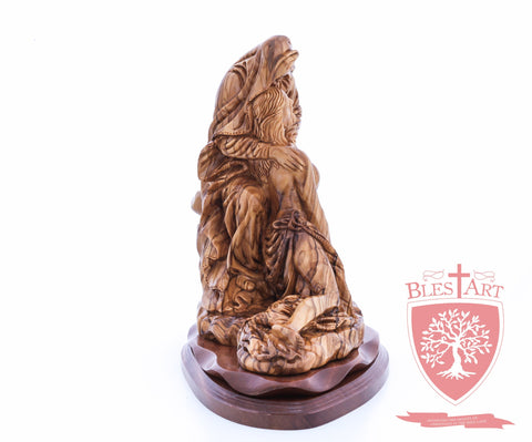 The Pieta on Mahogany Base, Museum Quality, 9"/ 23 cm height