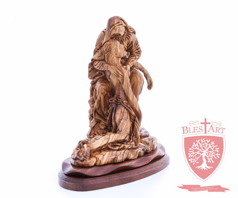 The Pieta on Mahogany Base, Museum Quality, 9"/ 23 cm height