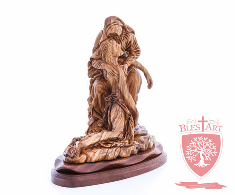 The Pieta on Mahogany Base, Museum Quality, 9"/ 23 cm height