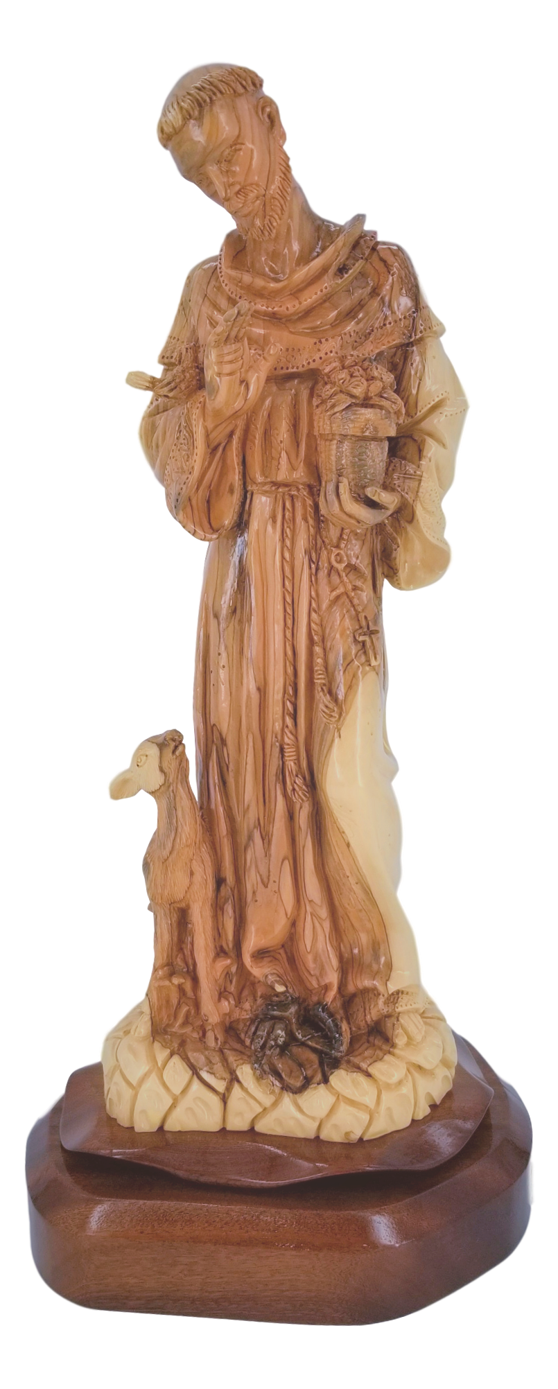 St. Francis with the animals, Cathedral Quality, Size: 10.5" x 8.5" x 21"