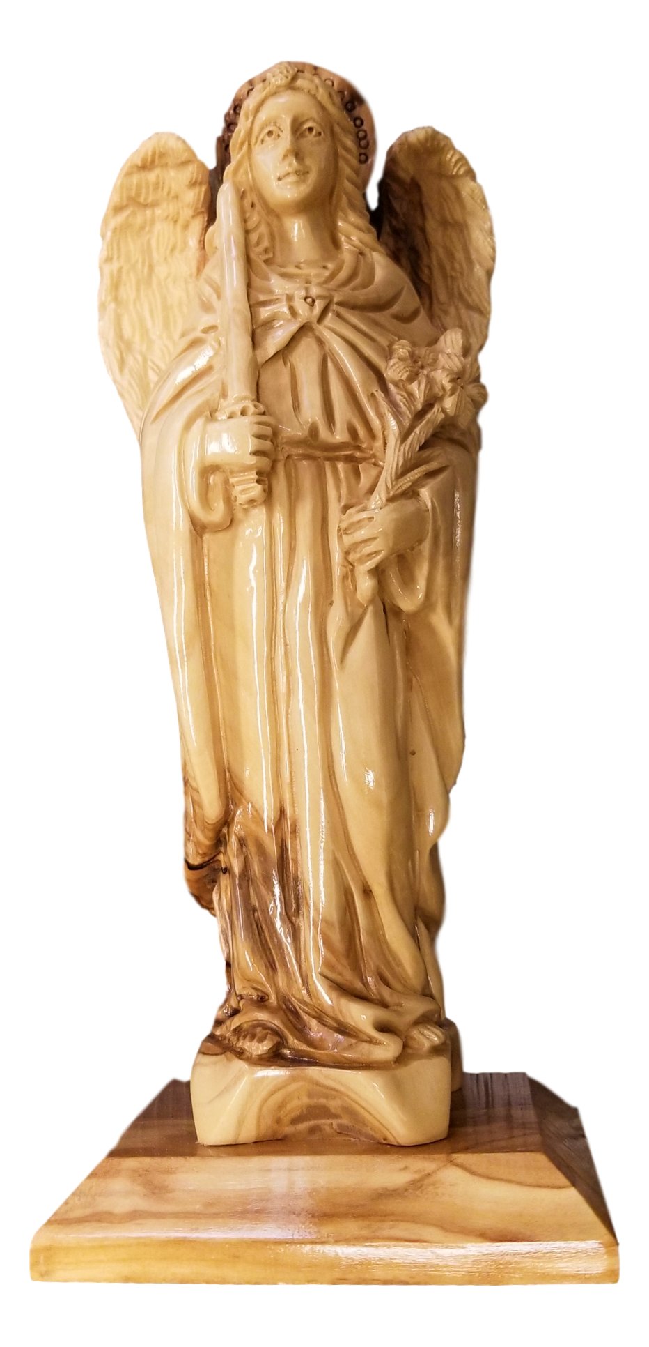 St. Raphael with the Sword and flowers, Size: 3.8" x 3" x 9.8"