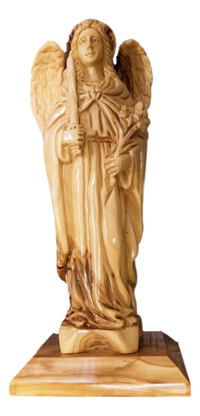 St. Raphael with the Sword and flowers, Size: 3.8" x 3" x 9.8"