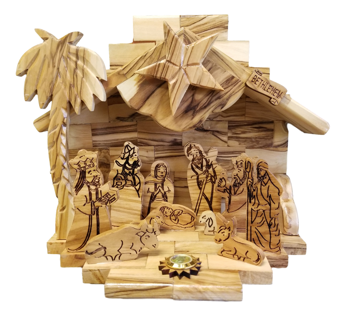 Nativity set, Musical, With incense from the tomb of Jesus, Available in different sizes