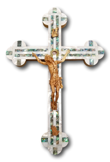 Cross, with Abalone and Mother of Pearls seashells