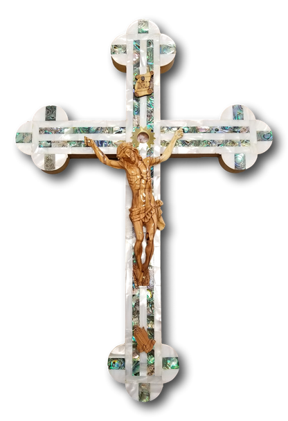 Cross, with Abalone and Mother of Pearls seashells