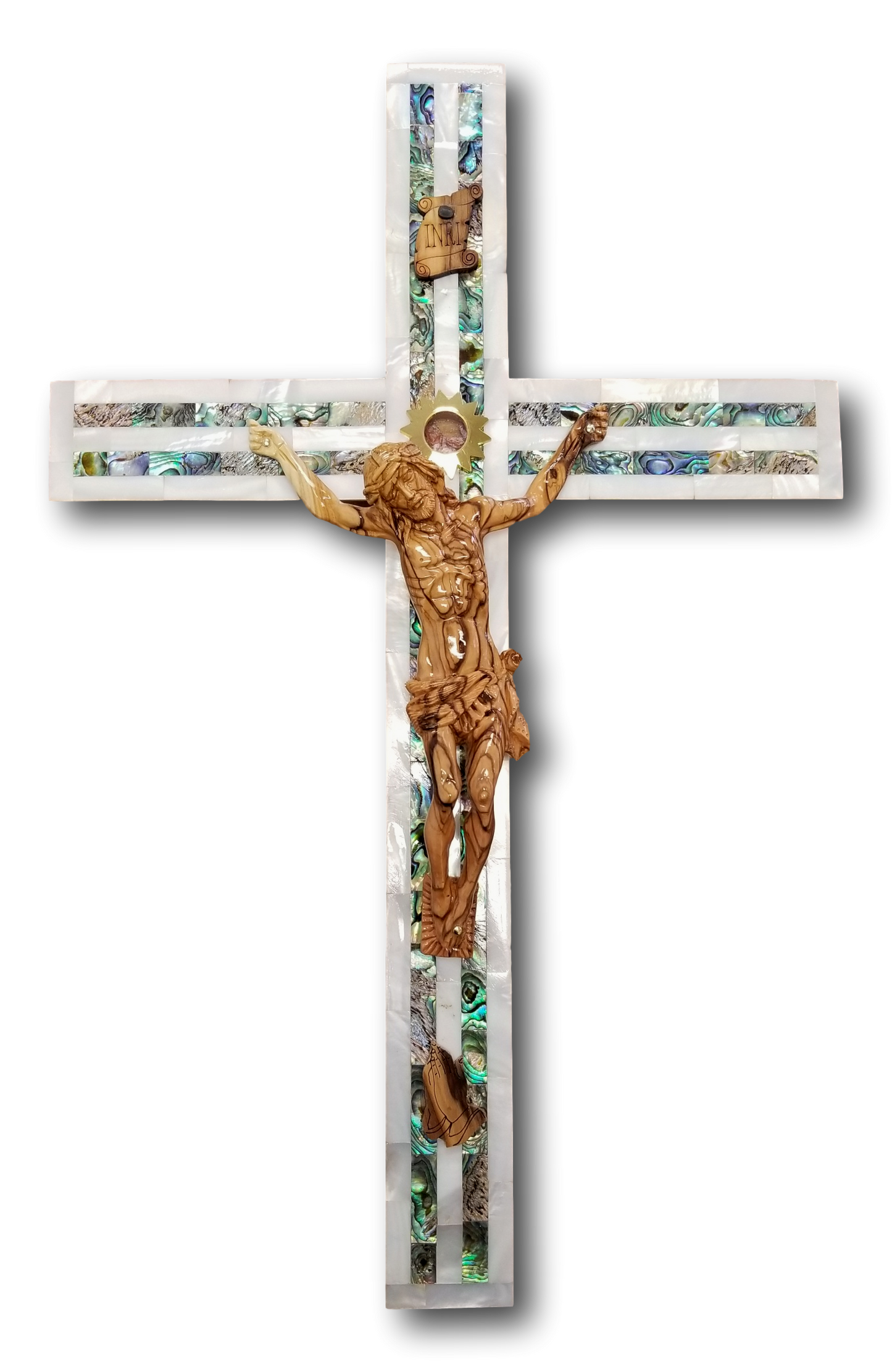 Cross, with Abalone and Mother of Pearls seashells