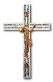 Cross, with Abalone and Mother of Pearls seashells