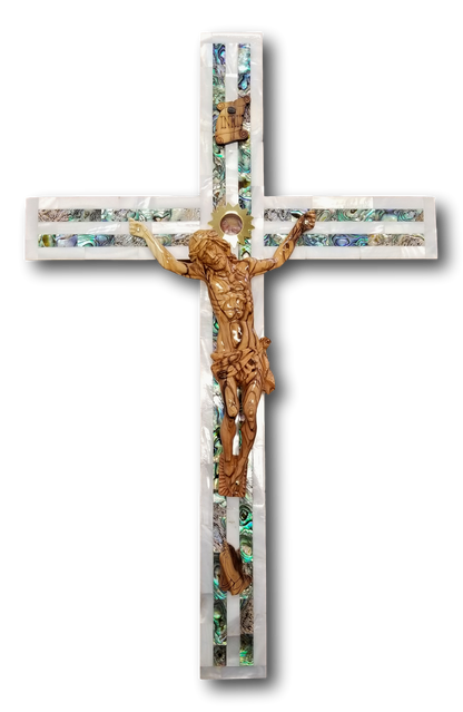 Cross, with Abalone and Mother of Pearls seashells