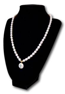 Pearl Strand Necklace With cross