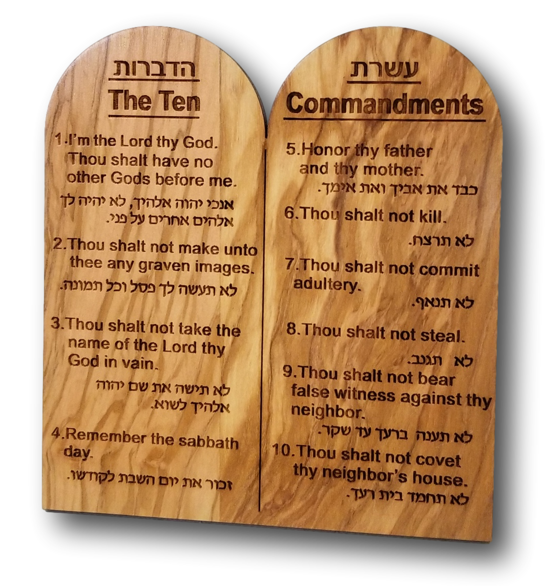 Ten Commandments on a base
