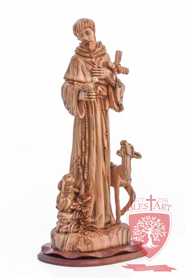 St. Francis and the Animals, Cathedral Quality, Size: 17.7"/45 cm