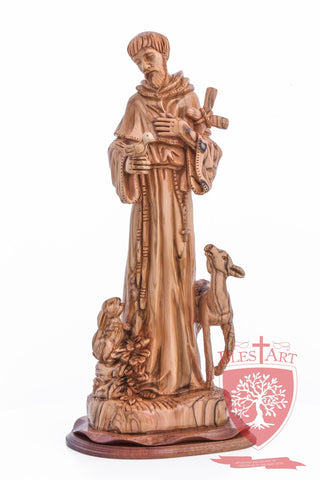 St. Francis and the Animals, Cathedral Quality, Size: 17.7"/45 cm