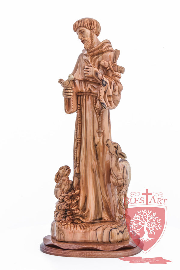 St. Francis and the Animals, Cathedral Quality, Size: 17.7"/45 cm