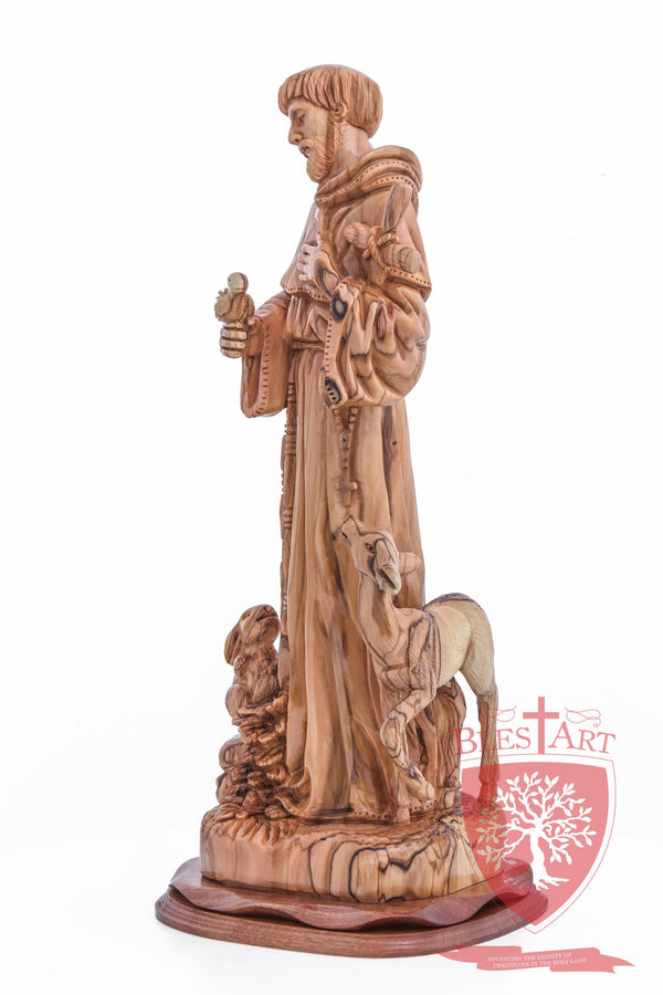 St. Francis and the Animals, Cathedral Quality, Size: 17.7"/45 cm