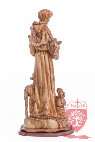 St. Francis and the Animals, Cathedral Quality, Size: 17.7"/45 cm