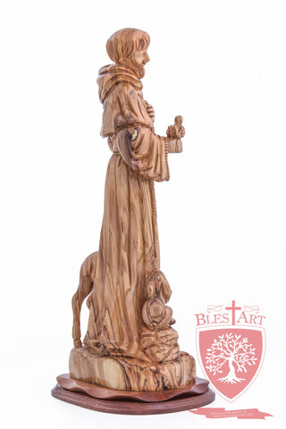 St. Francis and the Animals, Cathedral Quality, Size: 17.7"/45 cm