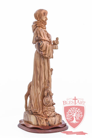 St. Francis and the Animals, Cathedral Quality, Size: 17.7"/45 cm