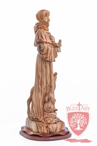 St. Francis and the Animals, Cathedral Quality, Size: 17.7"/45 cm