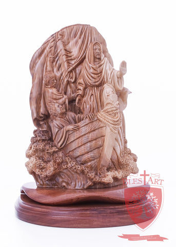 Jesus stopping the storm, Size: 8" 4" 10.5"