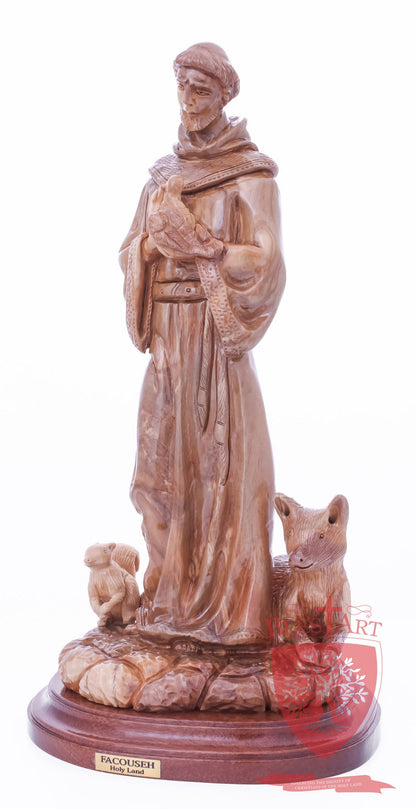 St. Frances with animals, Size: 6.5" 6" 13.5" / 35 CM