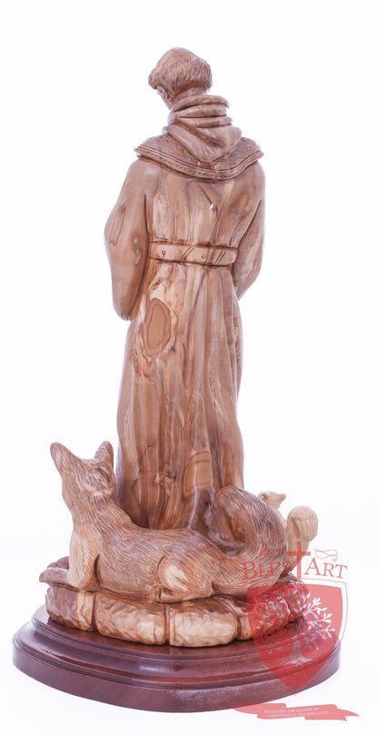 St. Frances with animals, Size: 6.5" 6" 13.5" / 35 CM