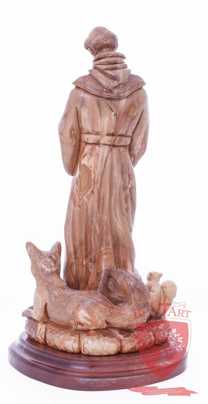 St. Frances with animals, Size: 6.5" 6" 13.5" / 35 CM
