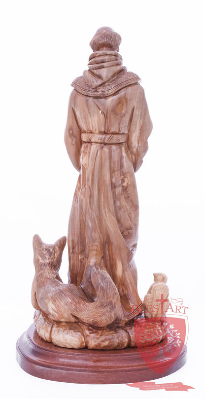 St. Frances with animals, Size: 6.5" 6" 13.5" / 35 CM