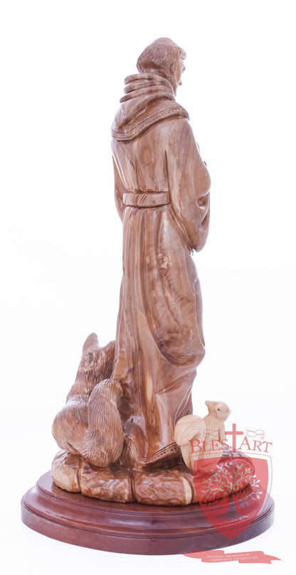 St. Frances with animals, Size: 6.5" 6" 13.5" / 35 CM
