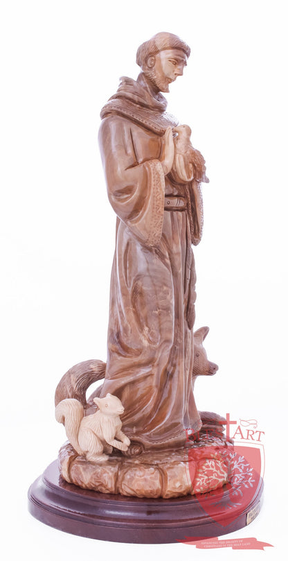 St. Frances with animals, Size: 6.5" 6" 13.5" / 35 CM