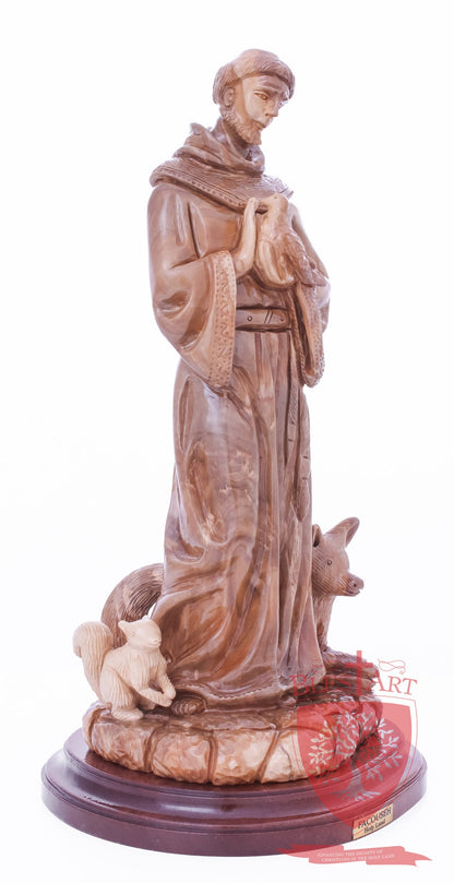 St. Frances with animals, Size: 6.5" 6" 13.5" / 35 CM
