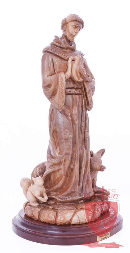 St. Frances with animals, Size: 6.5" 6" 13.5" / 35 CM