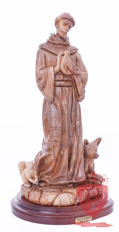 St. Frances with animals, Size: 6.5" 6" 13.5" / 35 CM
