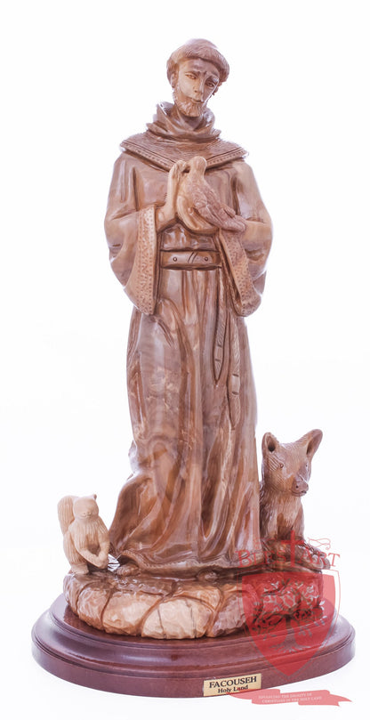 St. Frances with animals, Size: 6.5" 6" 13.5" / 35 CM