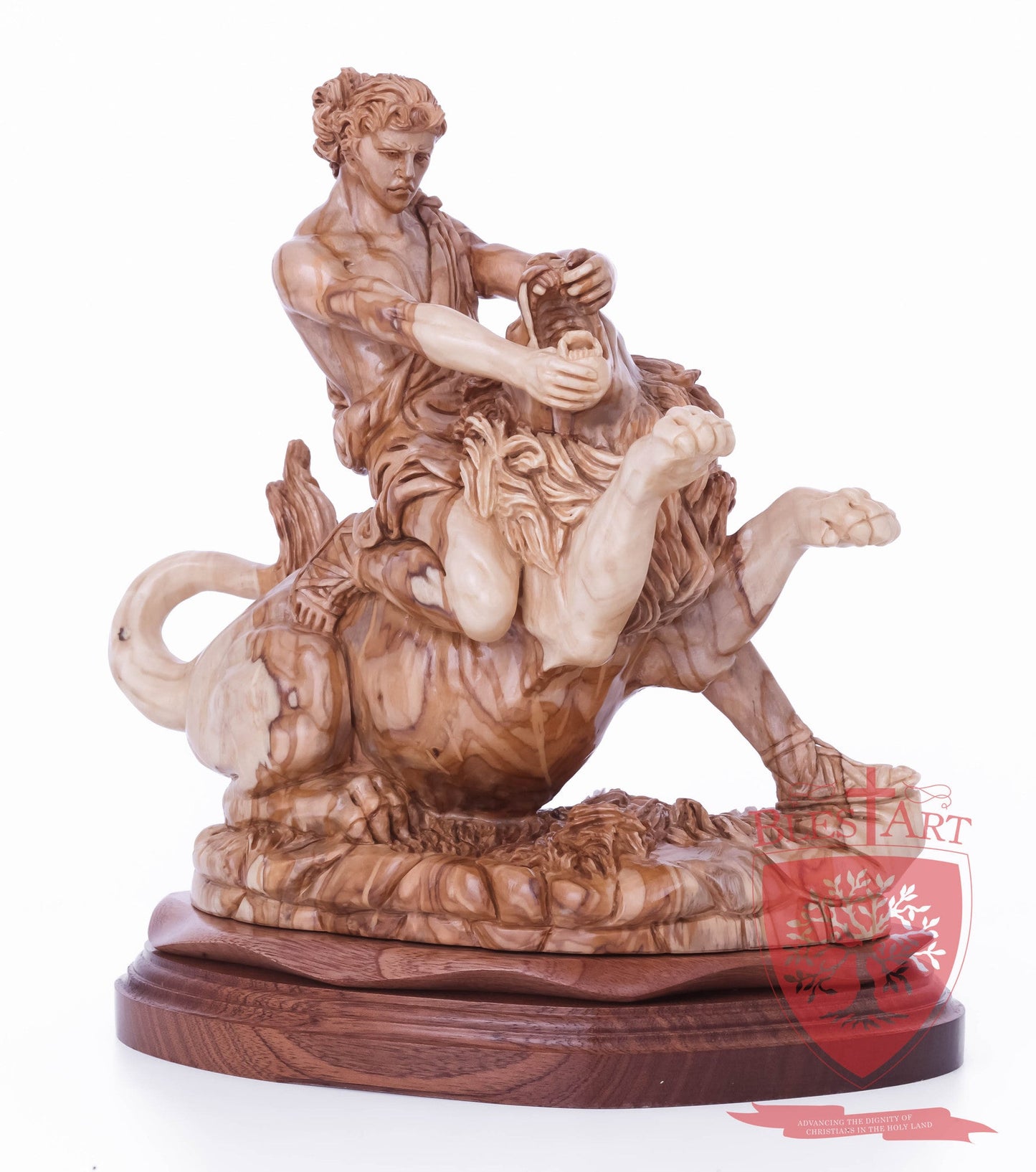 Samson on the lion, Size: 8.5" 5.5" 10" / 26CM