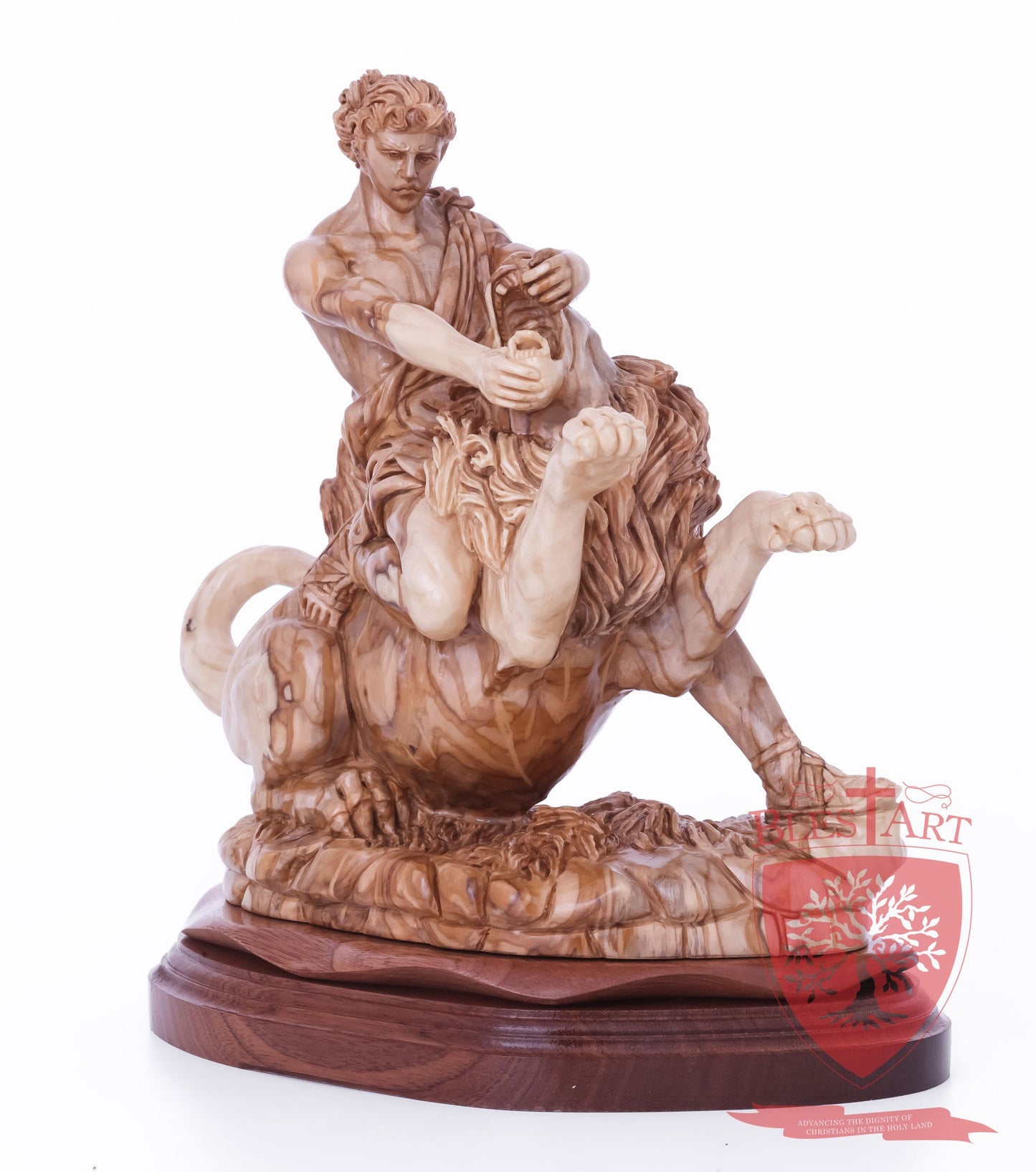 Samson on the lion, Size: 8.5" 5.5" 10" / 26CM