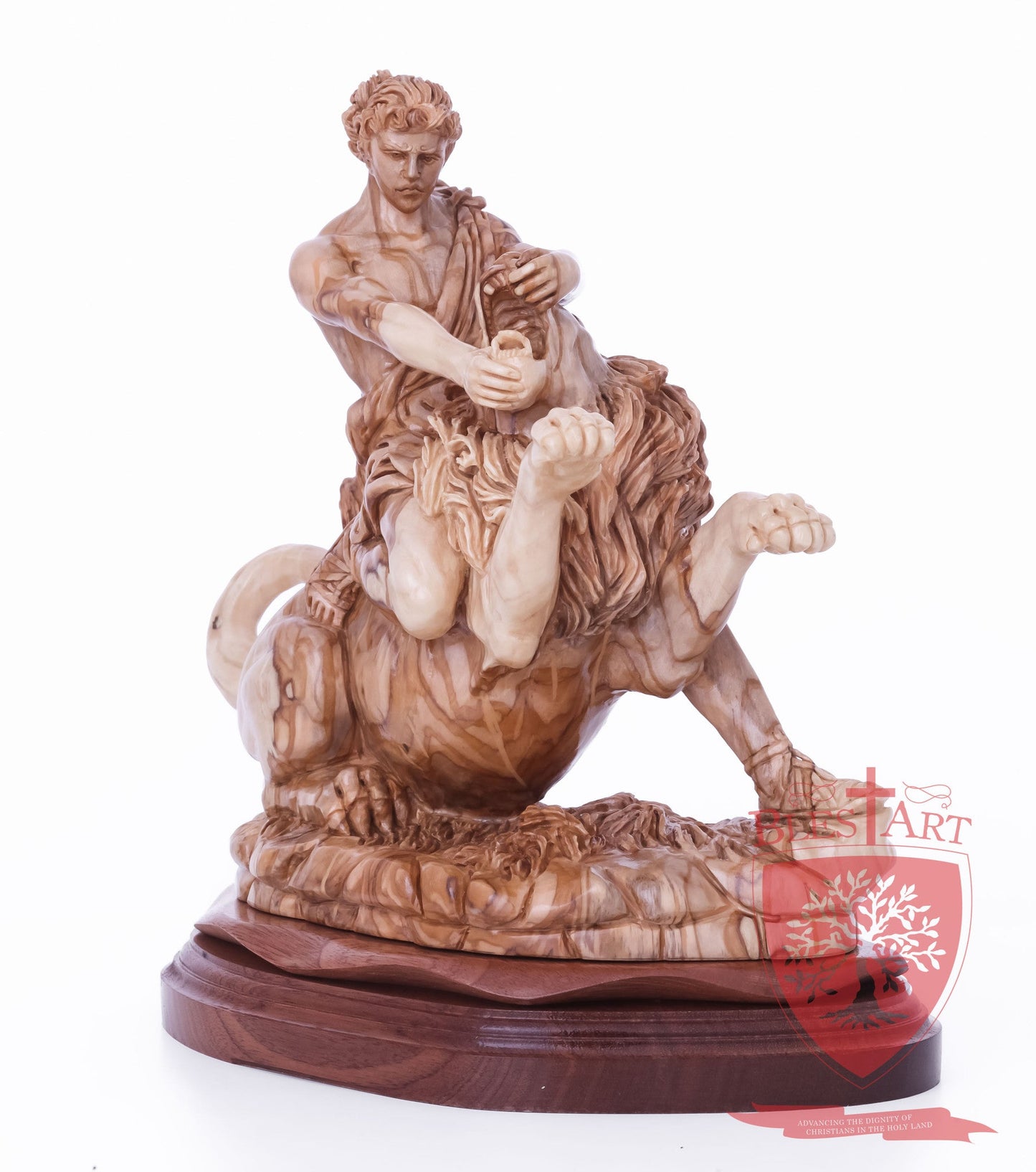 Samson on the lion, Size: 8.5" 5.5" 10" / 26CM