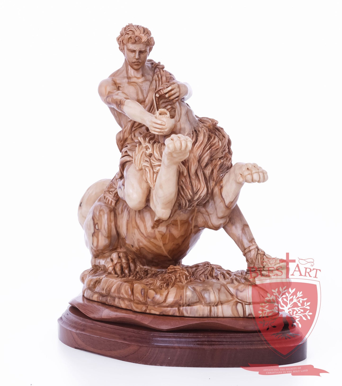 Samson on the lion, Size: 8.5" 5.5" 10" / 26CM