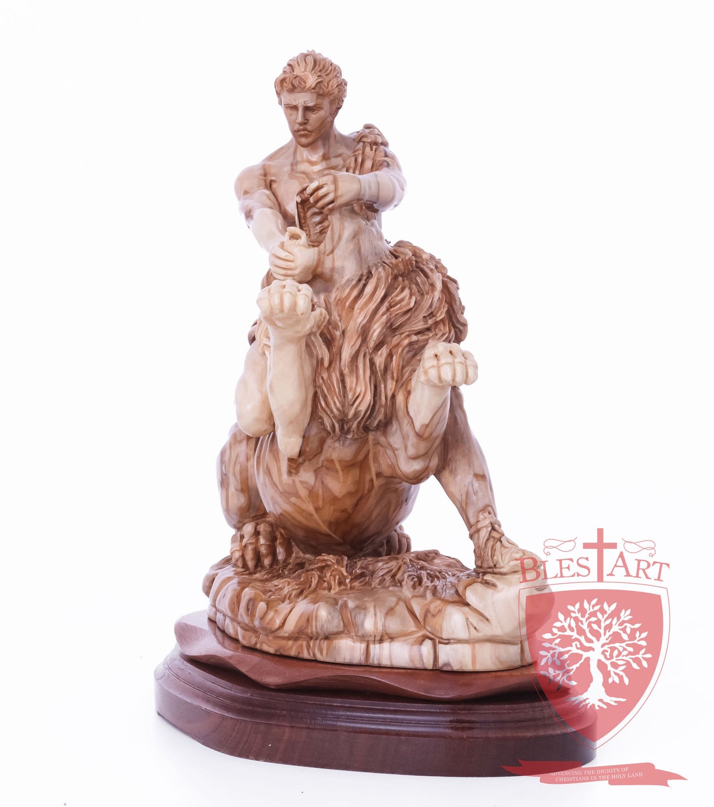 Samson on the lion, Size: 8.5" 5.5" 10" / 26CM