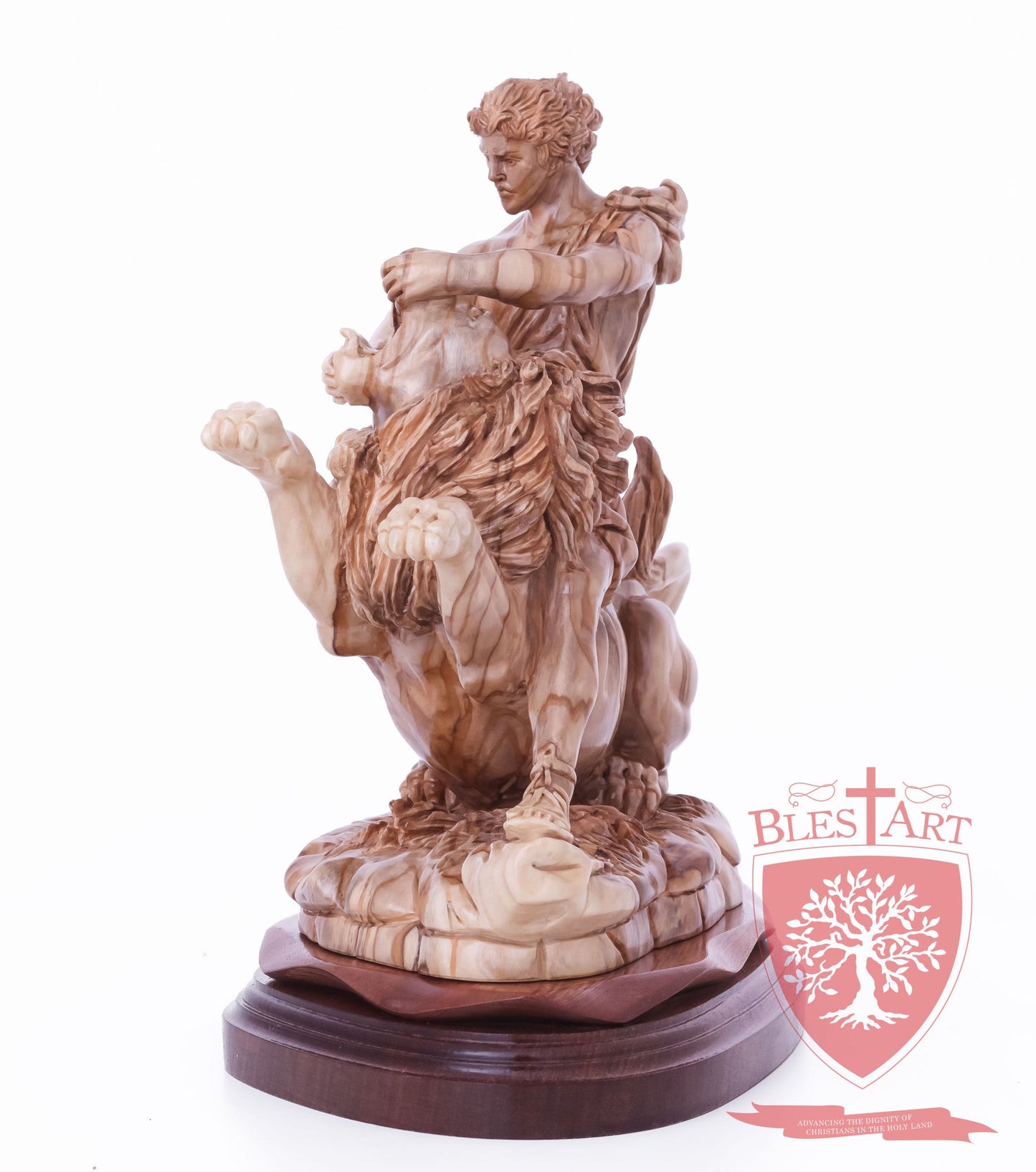 Samson on the lion, Size: 8.5" 5.5" 10" / 26CM