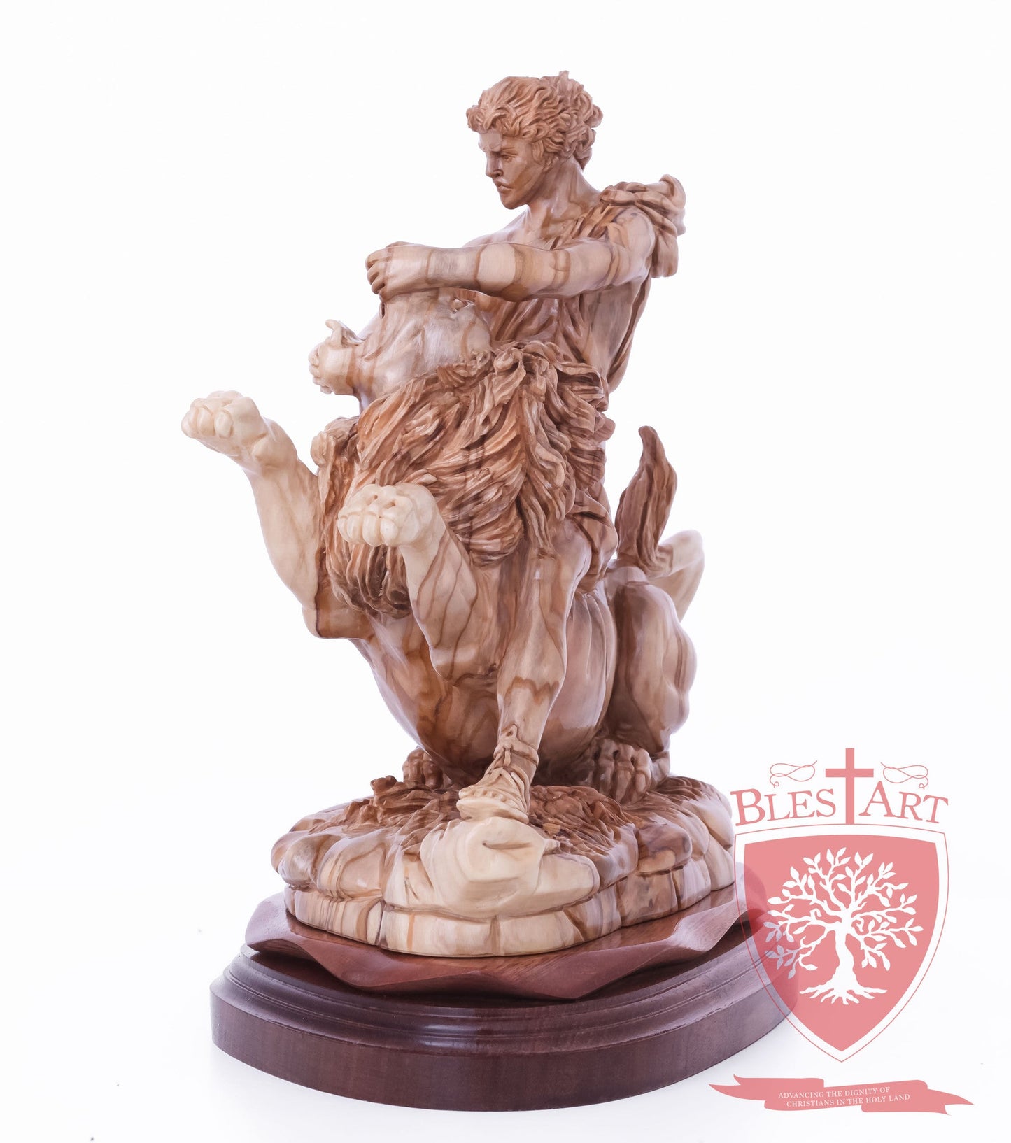 Samson on the lion, Size: 8.5" 5.5" 10" / 26CM