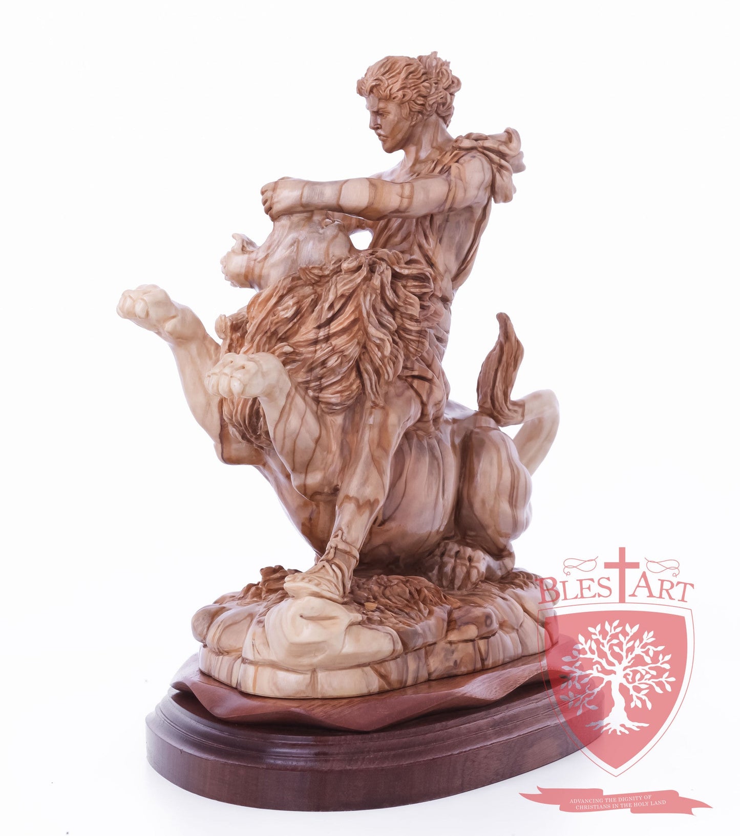 Samson on the lion, Size: 8.5" 5.5" 10" / 26CM