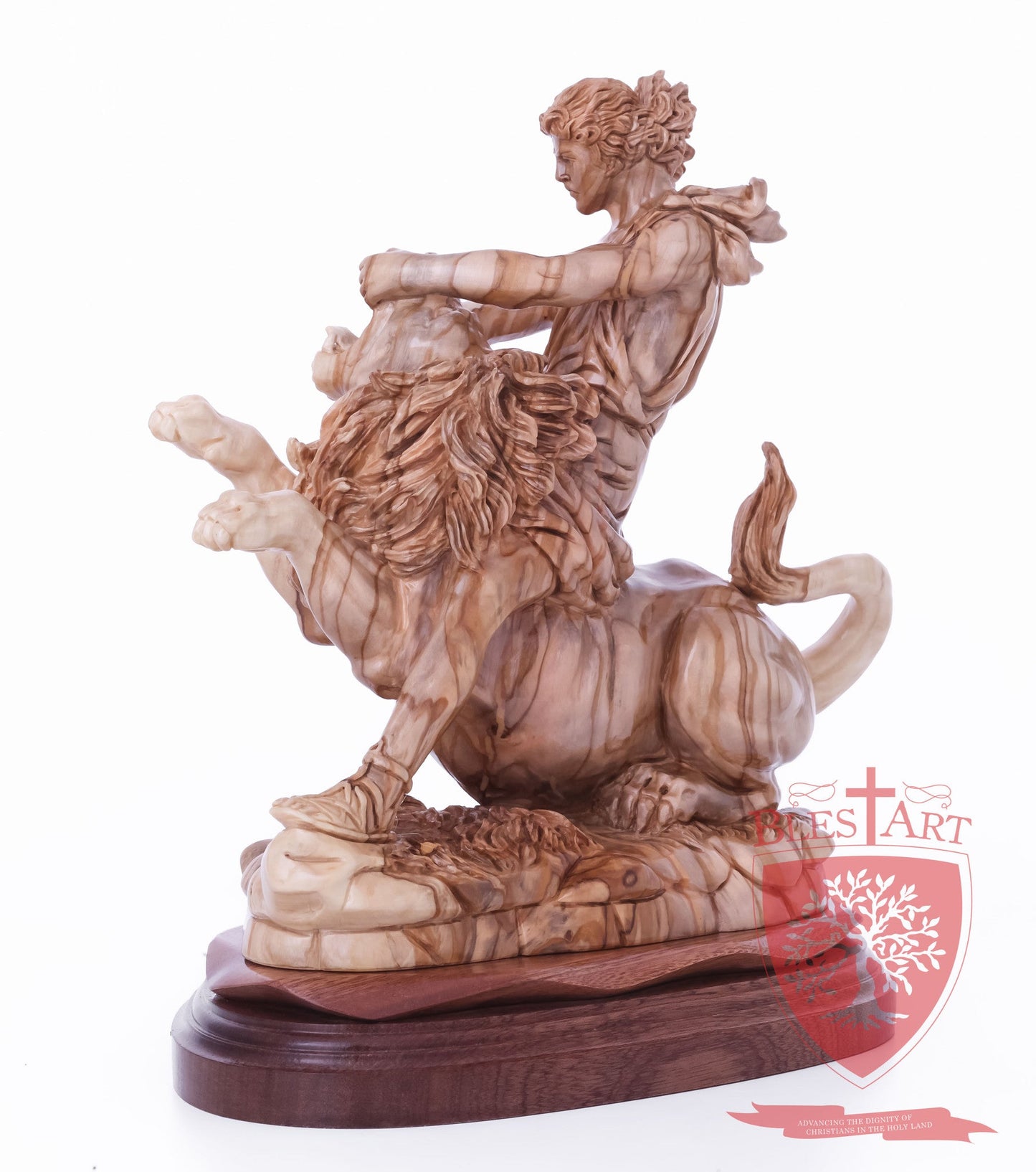 Samson on the lion, Size: 8.5" 5.5" 10" / 26CM