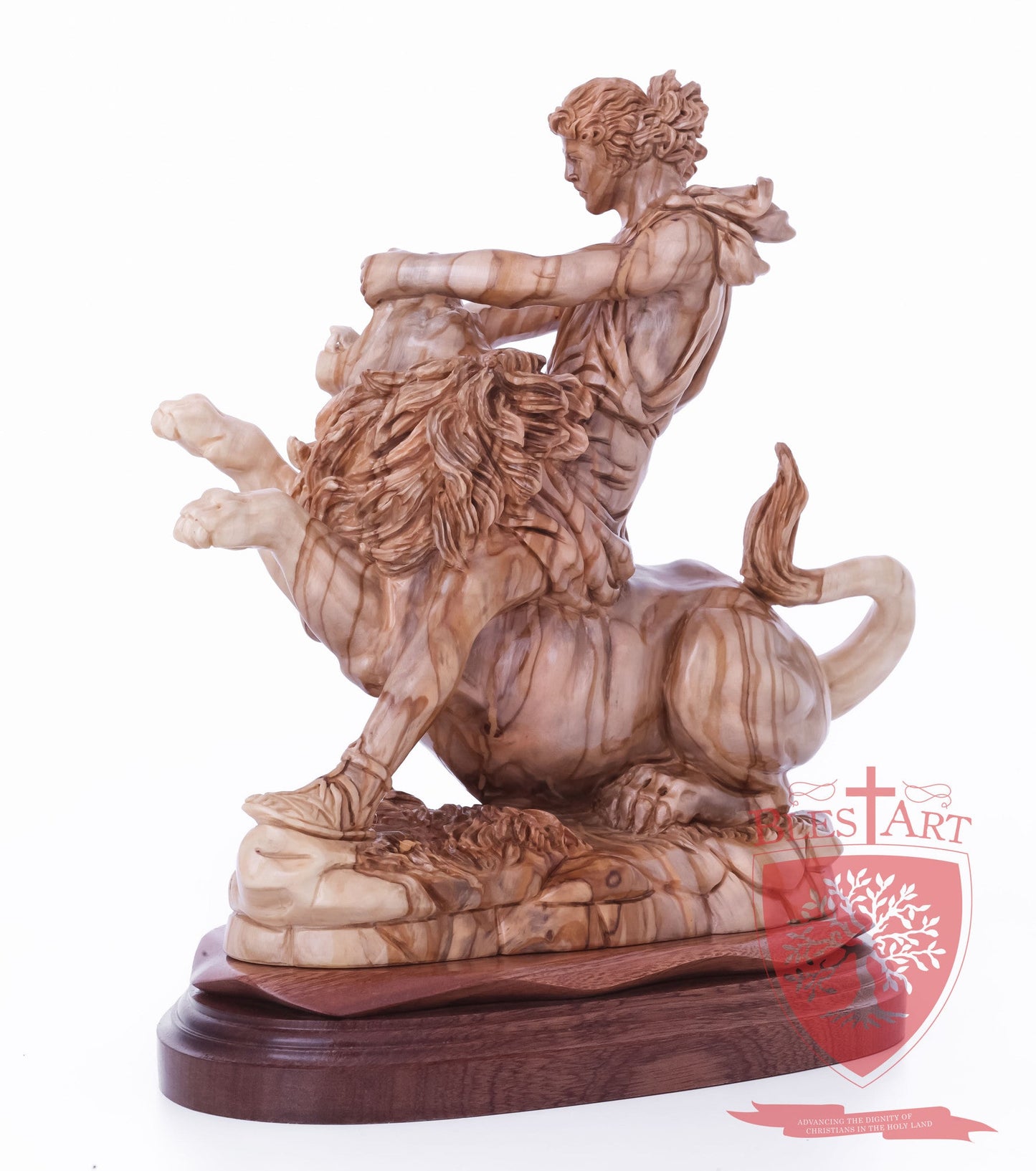 Samson on the lion, Size: 8.5" 5.5" 10" / 26CM