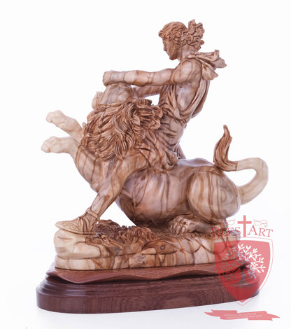 Samson on the lion, Size: 8.5" 5.5" 10" / 26CM