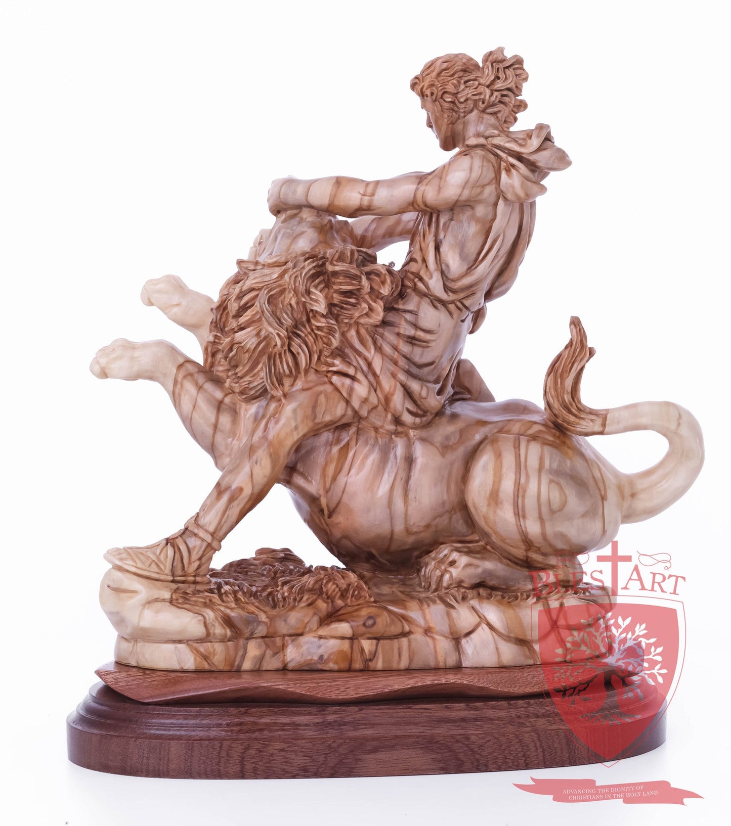 Samson on the lion, Size: 8.5" 5.5" 10" / 26CM