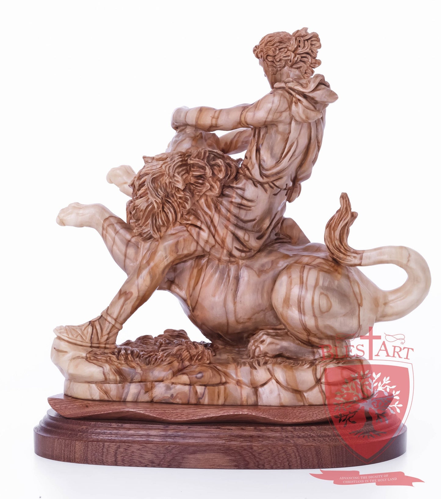 Samson on the lion, Size: 8.5" 5.5" 10" / 26CM