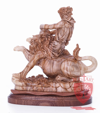 Samson on the lion, Size: 8.5" 5.5" 10" / 26CM