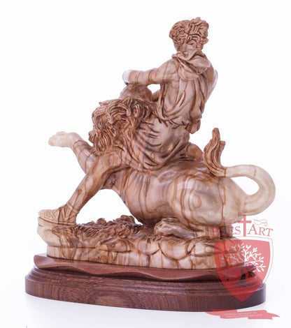 Samson on the lion, Size: 8.5" 5.5" 10" / 26CM