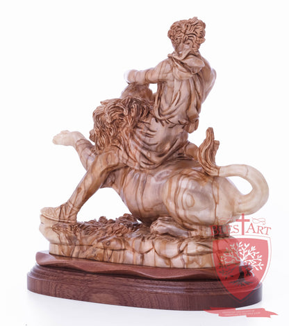 Samson on the lion, Size: 8.5" 5.5" 10" / 26CM
